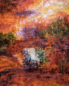 "Landscape of a Prayer" 30x24 symbolizes some of the different ways we think and God speaks.