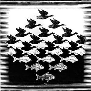Sky and Water by MC Escher