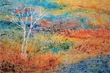 "Rising" painting of a tree