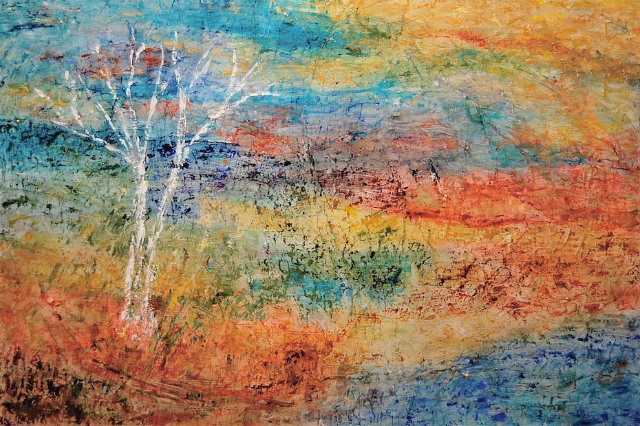 "Rising" painting of a tree